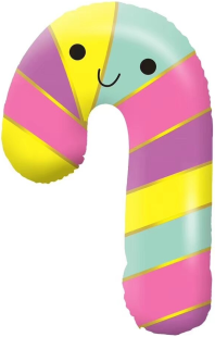 Шар (29''/74 см) Фигура, Леденец трость, Яркие полоски, 1 шт.