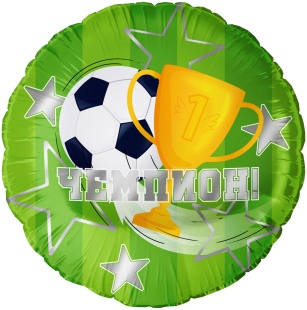 Шар (18''/46 см) Круг, Чемпион! (футбол), 1 шт. в уп.