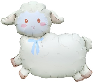 Шар (37''/94 см) Фигура, Барашек, Сатин, 1 шт.